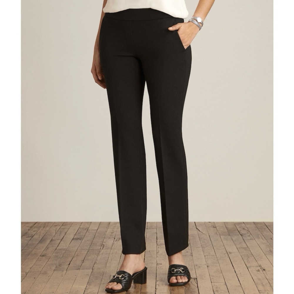 Anne Klein Black Straight Leg Pants with Classic Fit